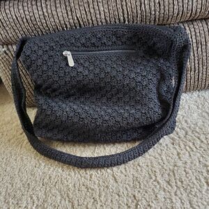 The Sak black crochet shoulder bag